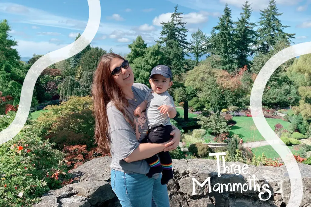 mom and son at the queen Elizabeth park