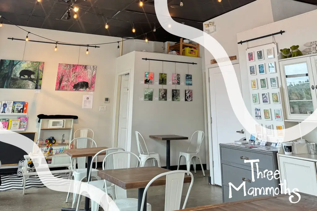inside Black coffee at Port moody, kids space and art gallery